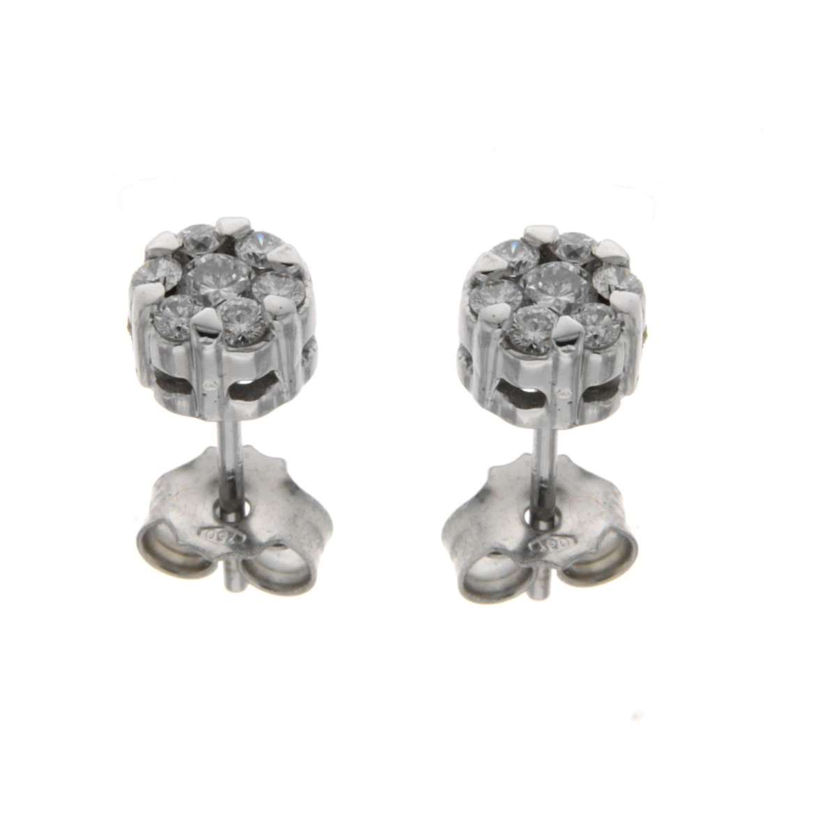 Fancy solitaire concealed embedded stud earrings 0.30 carats diamonds G-VS1