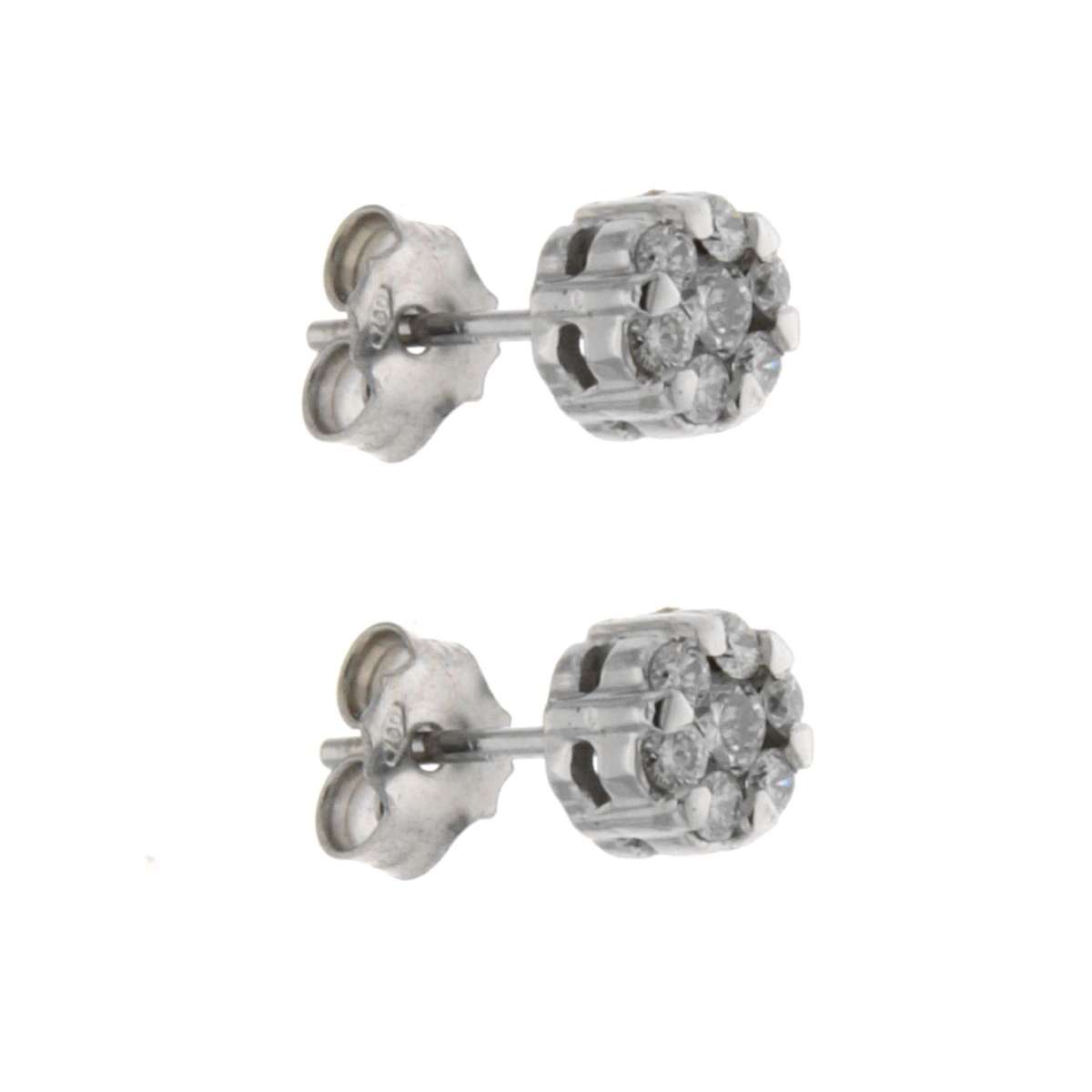 Fancy solitaire concealed embedded stud earrings 0.30 carats diamonds G-VS1