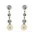 Dangling earrings 0.28 carats diamonds G-VVS1  pearls 7mm