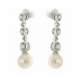 Dangling earrings 0.28 carats diamonds G-VVS1  pearls 7mm