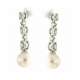Dangling earrings 0.28 carats diamonds G-VVS1  pearls 7mm