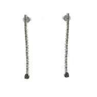 Orecchini tennis con diamanti bianchi G-VS1 diamanti neri caratura totale 0,84  Orecchini tennis con diamanti bianchi G-VS1 diamanti neri caratura totale 0,84