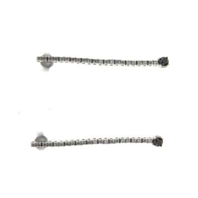 Tennis earrings white and black diamonds G-VS1 0.84 total carats