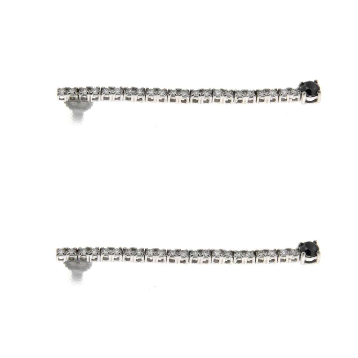 Tennis earrings white and black diamonds G-VS1 0.84 total carats