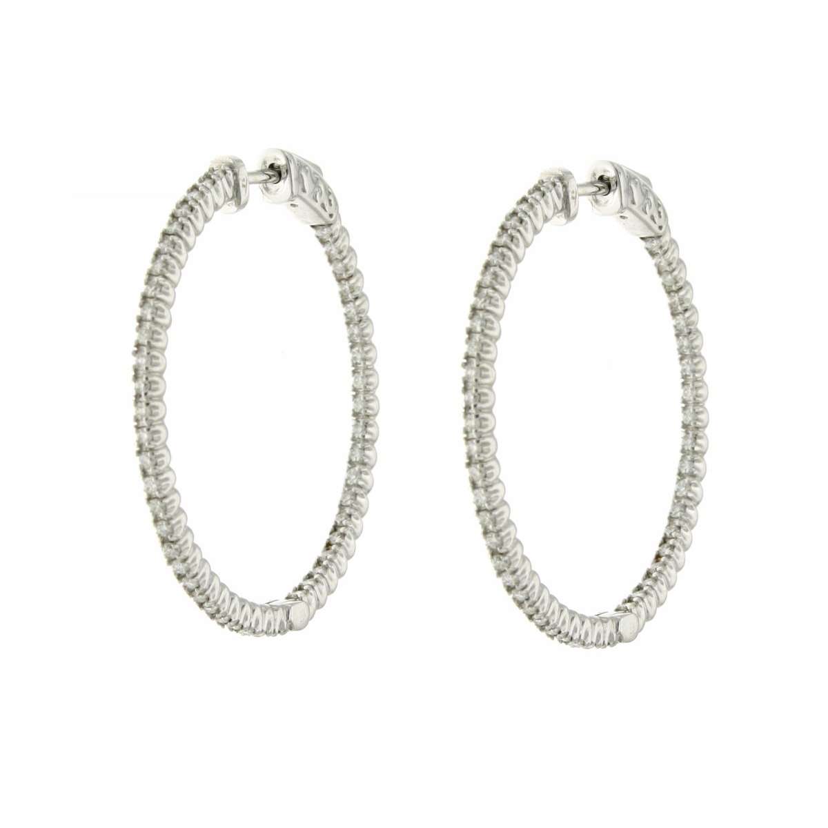 Orecchini in oro bianco 18k con citrini ovali e diamanti | GV