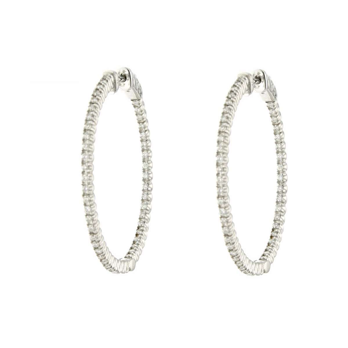 Hoop earrings 0.94 carats diamonds G-VS1