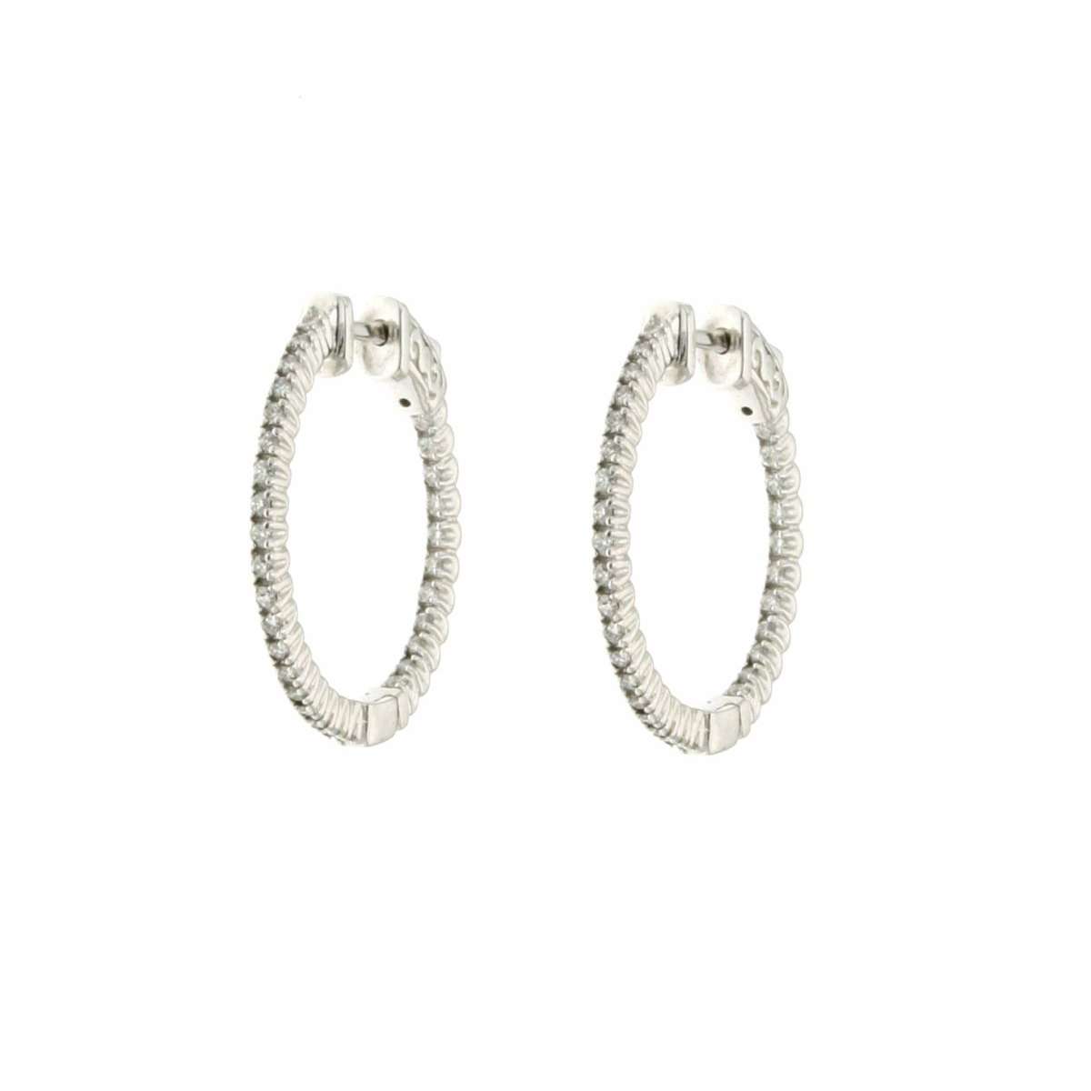 Hoop earrings 0.56 carats diamonds G Color VS1 Clarity