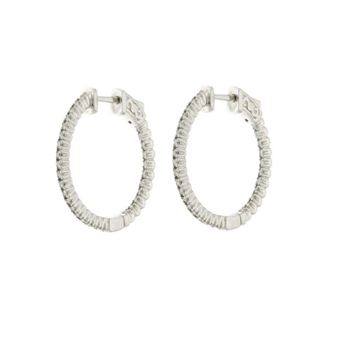 Hoop earrings 0.56 carats diamonds G Color VS1 Clarity