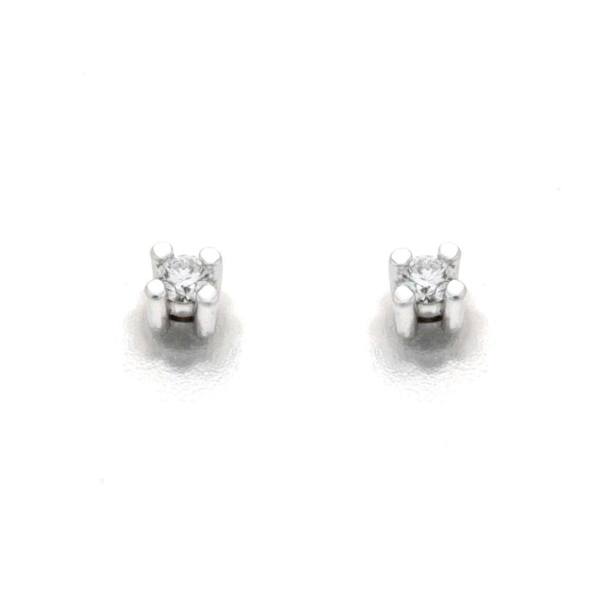 Solitaire earrings 0.14 carats diamonds E-VS1