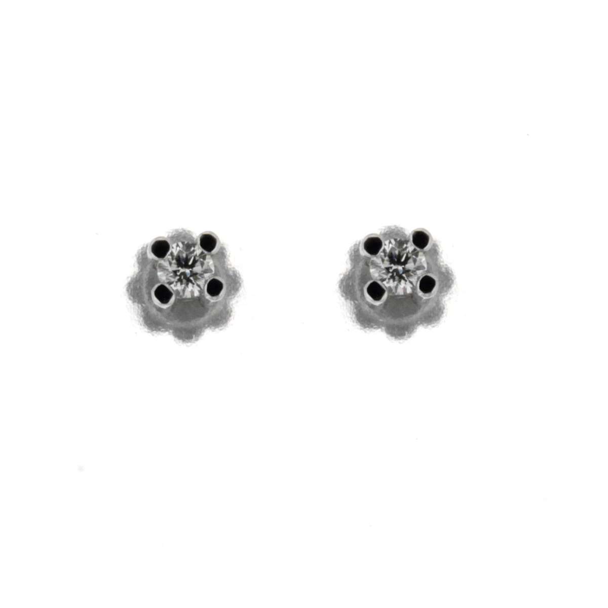 Solitaire earrings 0.14 carats diamonds E-VS1