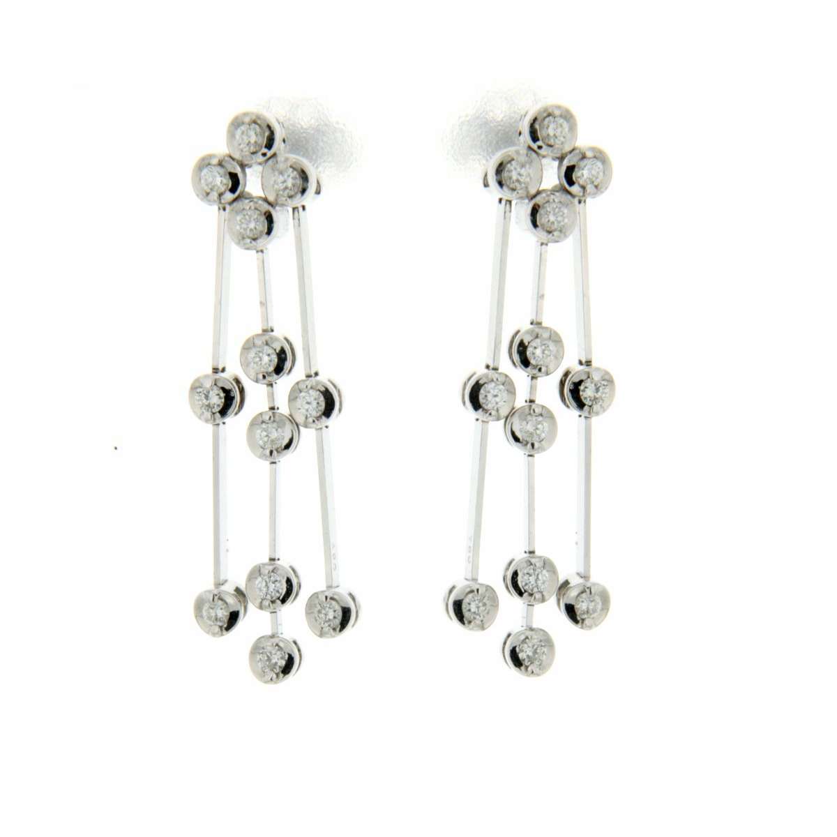 Dangling earrings 0.45 carats diamonds G Color VS1 Clarity