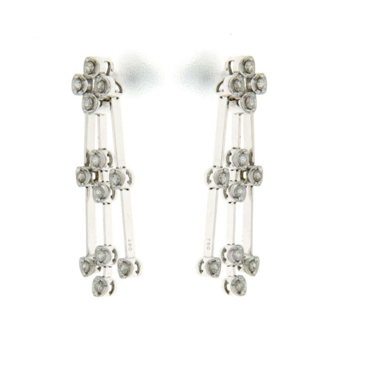 Dangling earrings 0.45 carats diamonds G Color VS1 Clarity
