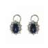 Earrings blue sapphire 2.30 cts. 0.54 ct diamonds G-VS1
