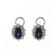 Earrings blue sapphire 2.30 cts. 0.54 ct diamonds G-VS1