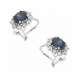 Earrings blue sapphire 2.30 cts. 0.54 ct diamonds G-VS1