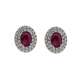 Earrings with 1.44 carat red rubies and 0.40 carat diamonds g-vs1