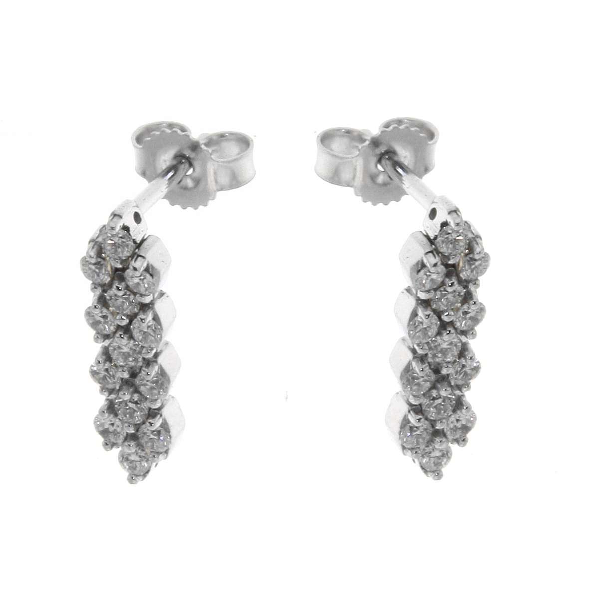 Orecchini Pendenti Naava In Oro Bianco 9kt Con Diamante Nero Naturale - Gioielli Eleganti Donna
