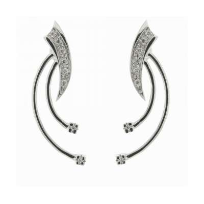 Earrings bead setting 0.09 carats diamonds G-VS2