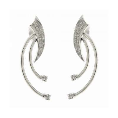 Earrings bead setting 0.09 carats diamonds G-VS2