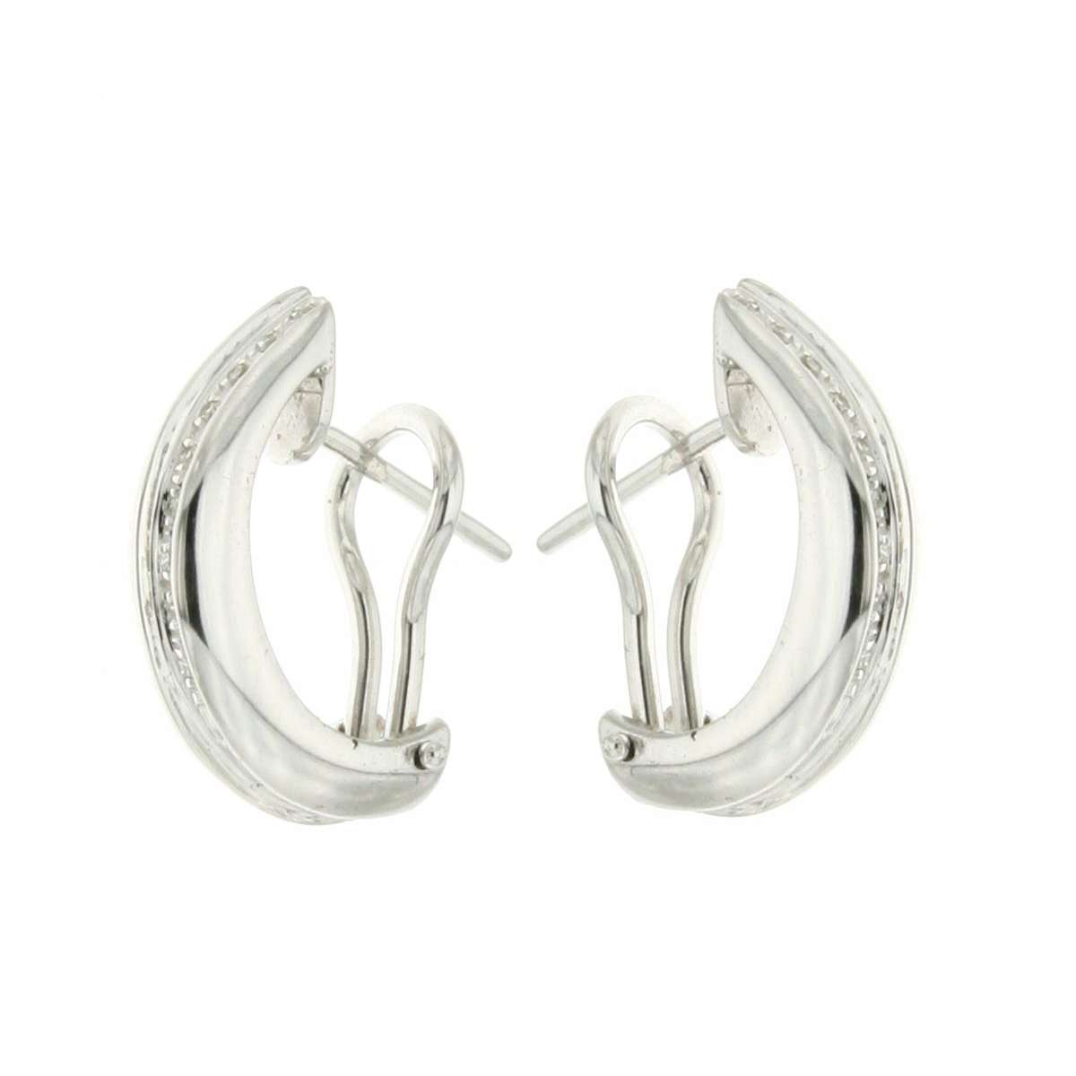 Clip on half hoop earrings 0.10 carats diamonds set G-VS2