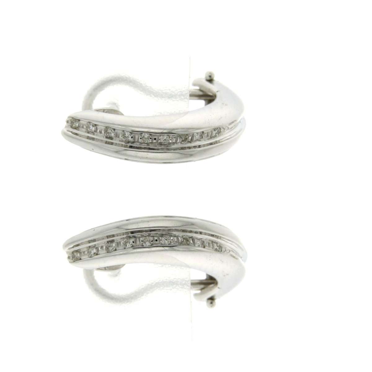 Clip on half hoop earrings 0.10 carats diamonds set G-VS2