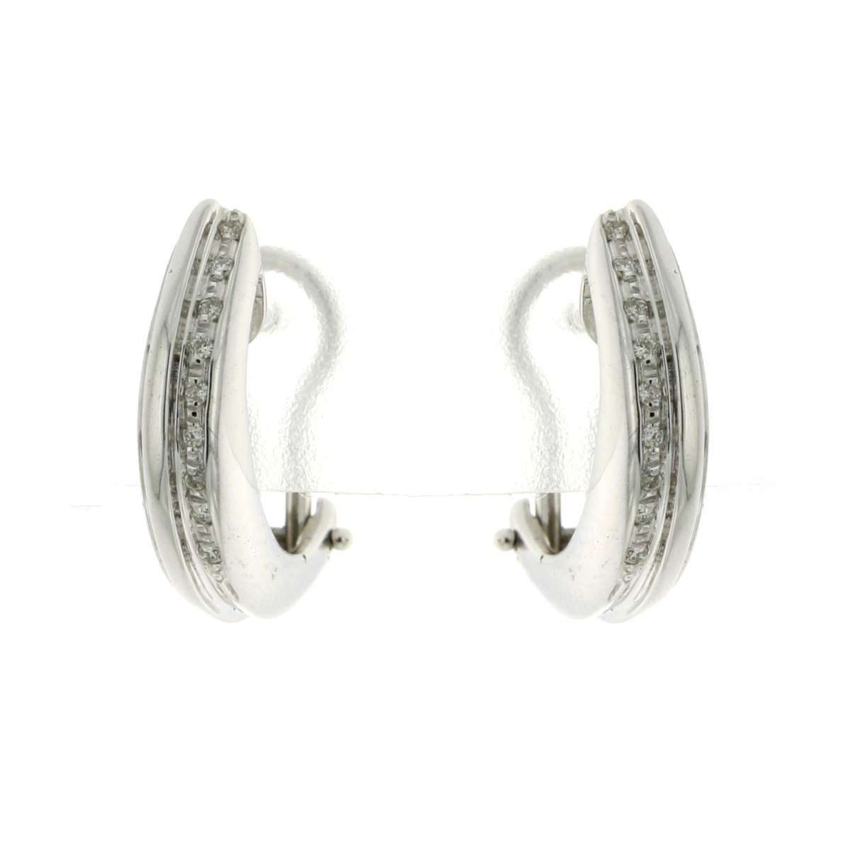 Clip on half hoop earrings 0.10 carats diamonds set G-VS2