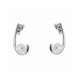 White gold hook design earrings pearls 6mm 0.12 carats diamonds G-VS1