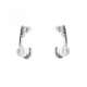 White gold hook design earrings pearls 6mm 0.12 carats diamonds G-VS1