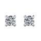 White gold four prong solitaire earrings certified diamond carats 0.60 D-IF