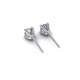 White gold four prong solitaire earrings certified diamond carats 0.60 D-IF