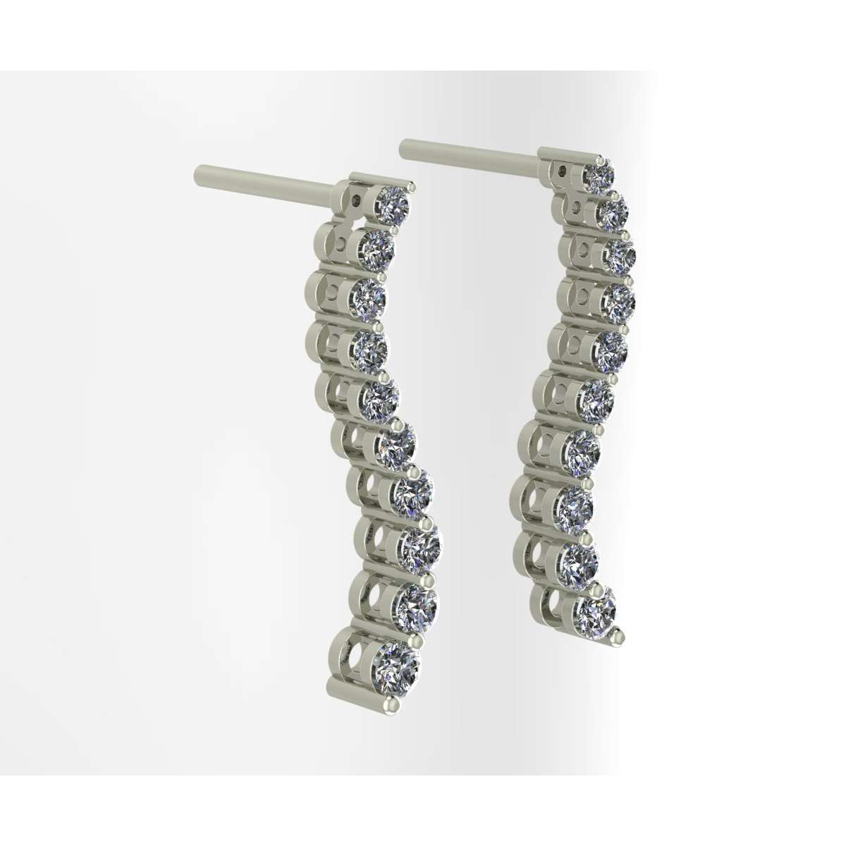 Dangling earrings 0,75 carat G-VS1