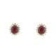 Earrings with oval rubies 0.90 carats diamonds 0.10 g-vs1