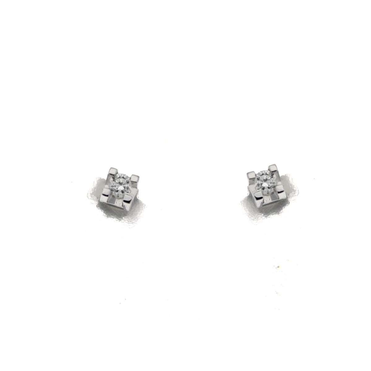 Solitaire earrings 0.10 carats set diamonds G-VS1