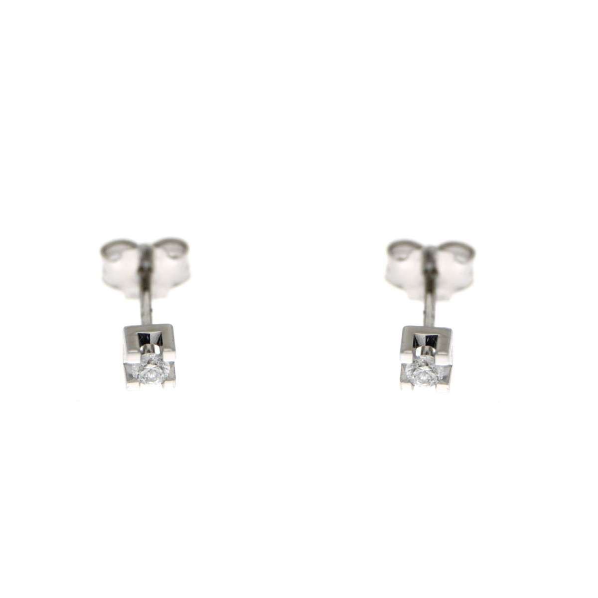 Solitaire earrings 0.10 carats set diamonds G-VS1