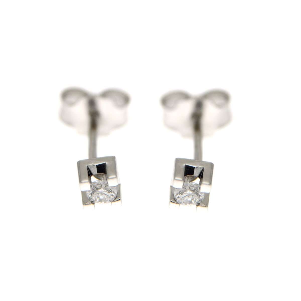 Orecchini punto luce con diamanti carati 0,10 G-VS1