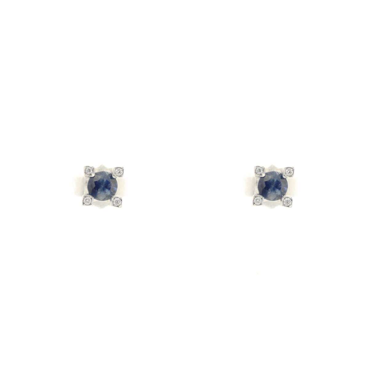 Orecchini con zaffiri blu ct 0.28  diamanti ct 0,03 G-VS1