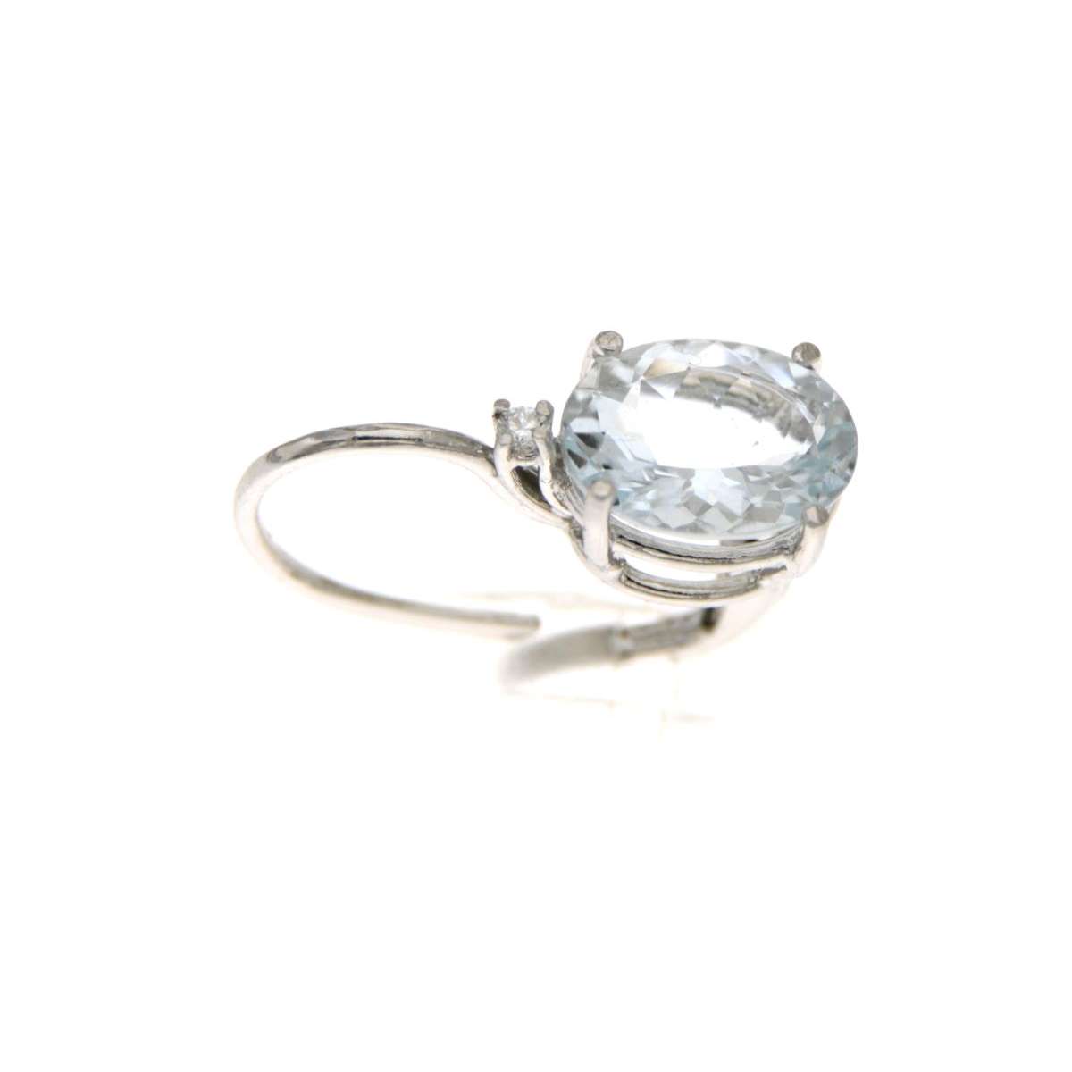 Earrings with light blue aquamarine ct 3.66 and diamonds ct 0.045 G-VS1 Earrings with light blue aquamarine ct 3.66 and diamonds ct 0.045 G-VS1
