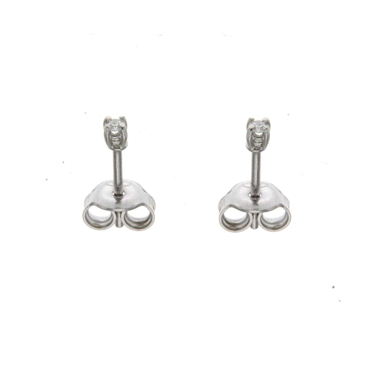 Solitaire earrings 0.08 carats set diamonds G-VS1
