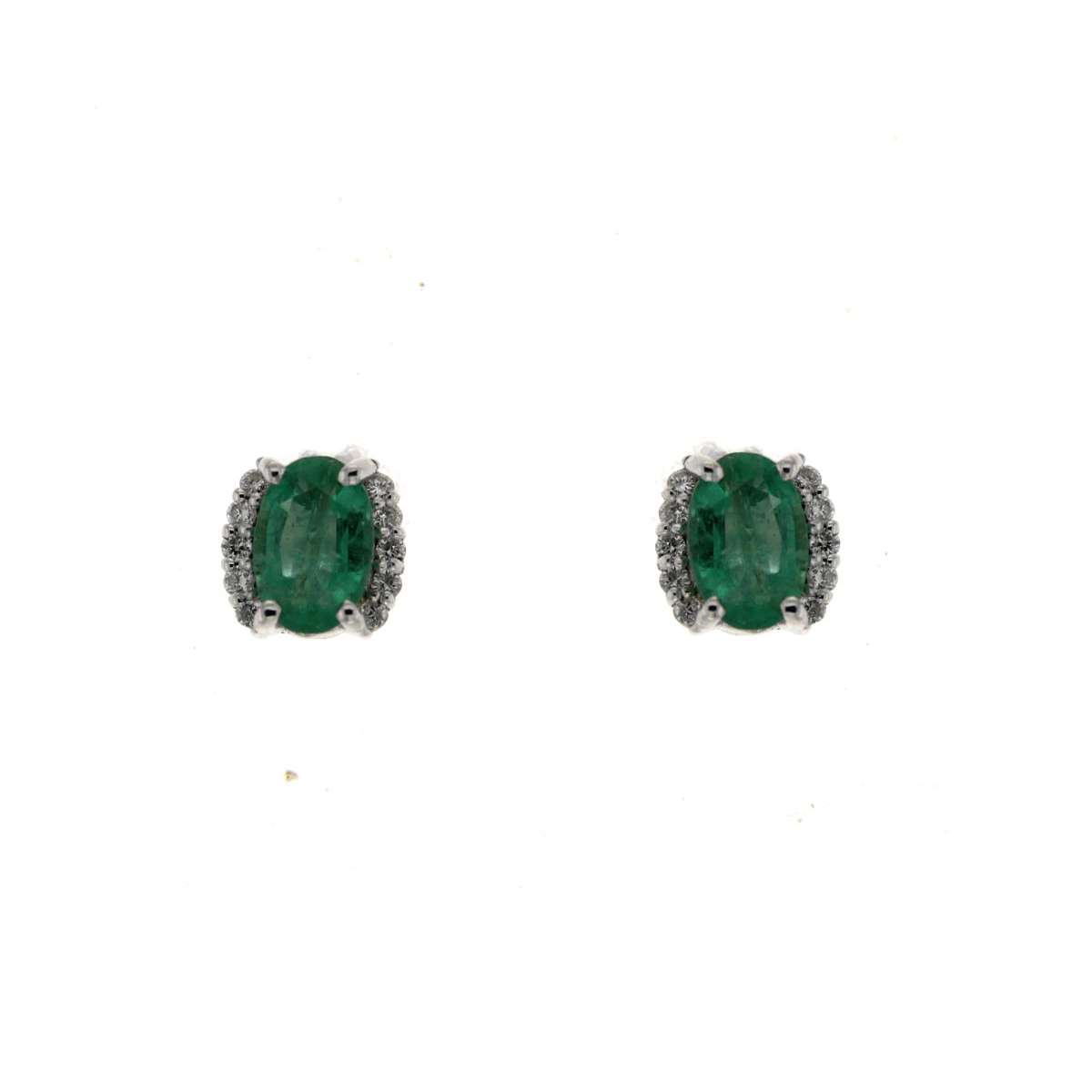 Earrings with emeralds ct 0.70 and diamonds ct 0.10 G-VS1