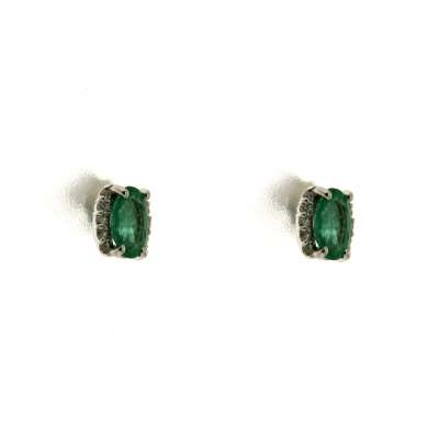 Earrings with emeralds ct 0.70 and diamonds ct 0.10 G-VS1