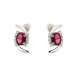 Earrings with oval rubies ct 1.20 and diamonds ct 0.15 g-vs1