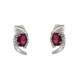 Earrings with oval rubies ct 1.20 and diamonds ct 0.15 g-vs1