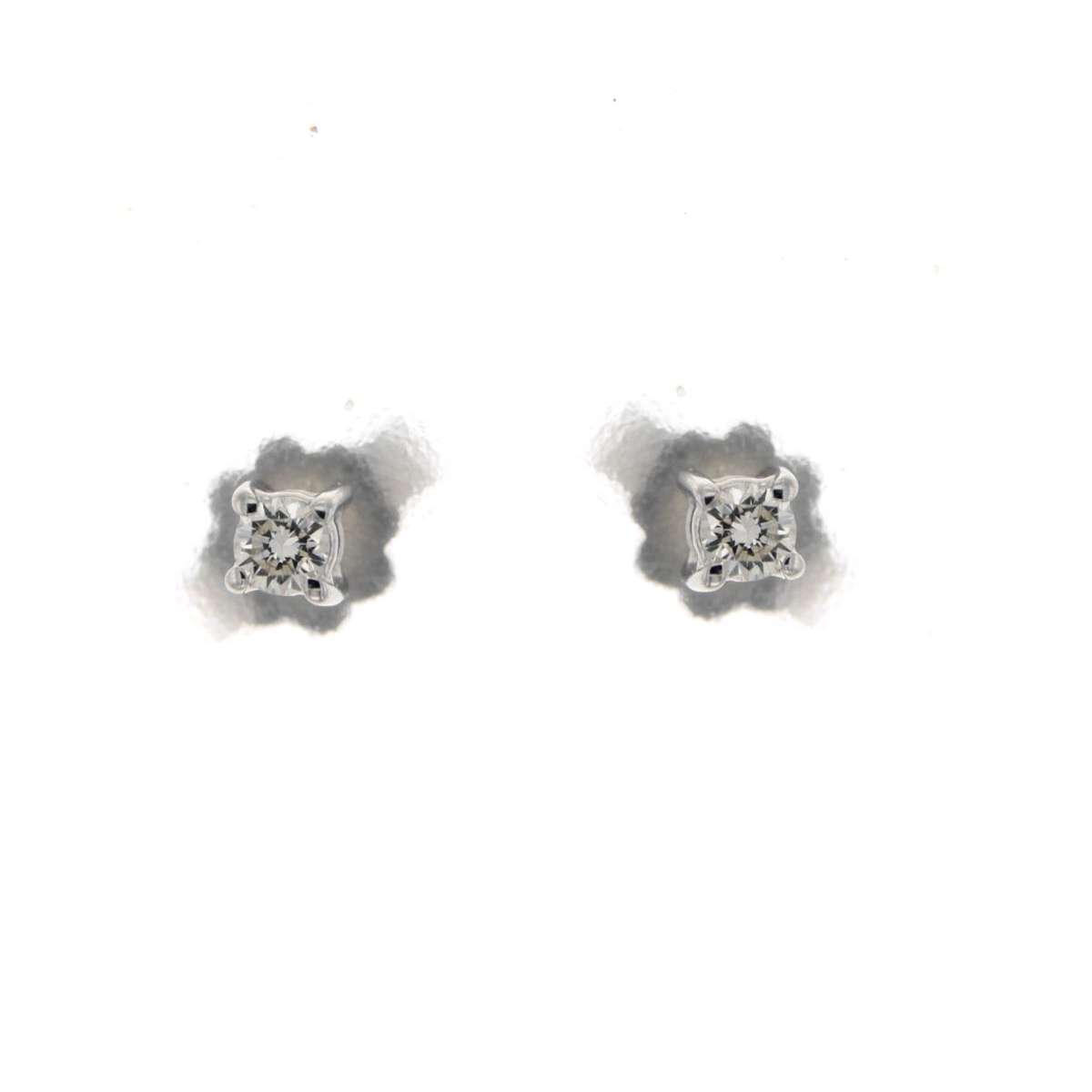 Orecchini punto luce con diamanti carati 0,05 G-VS1