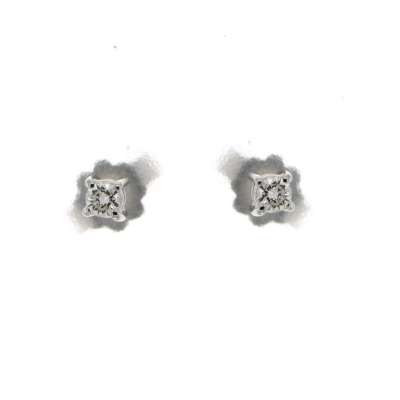 Solitaire earrings 0.05 carats set diamonds G-VS1