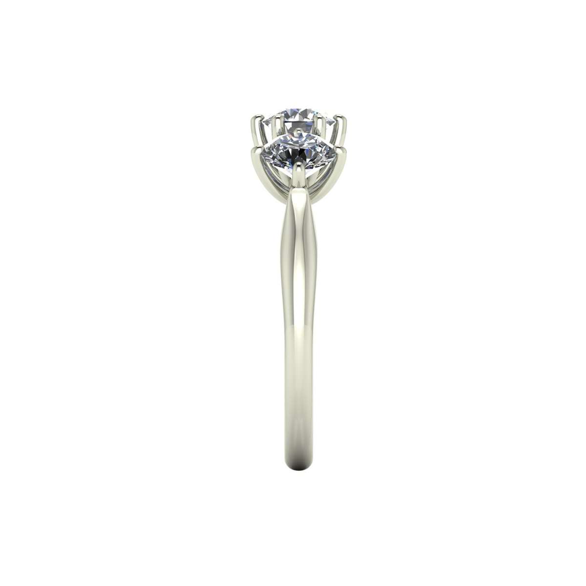 Trilogy ring in white gold diamonds certified GIA 1.50 carats D-VS1