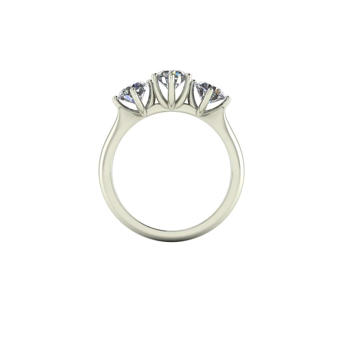 Trilogy ring in white gold diamonds certified GIA 1.50 carats D-VS1