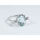 White gold ring with aquamarine 3.50 cts. diamonds 0.06 carats G-VS1