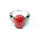Anello corallo carati 4,77 con diamanti carati 0,26 G-VVS1