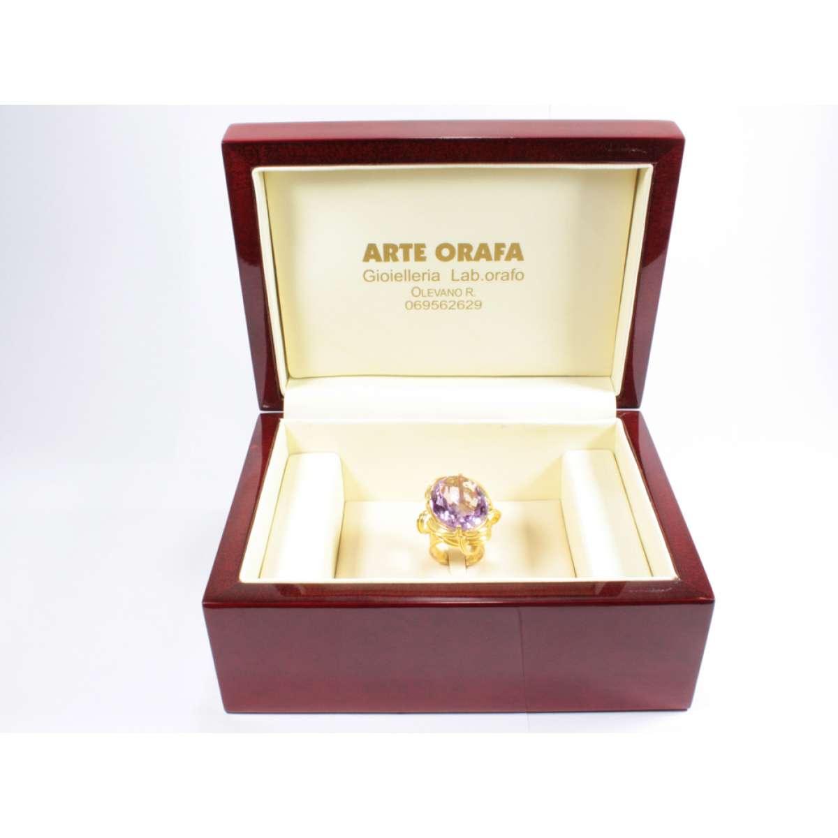 Lost wax ring amethyst 40.00 carats