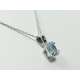 Necklace with pendant 1.88 cts. aquamarine 0.01 carats diamonds G-VS1